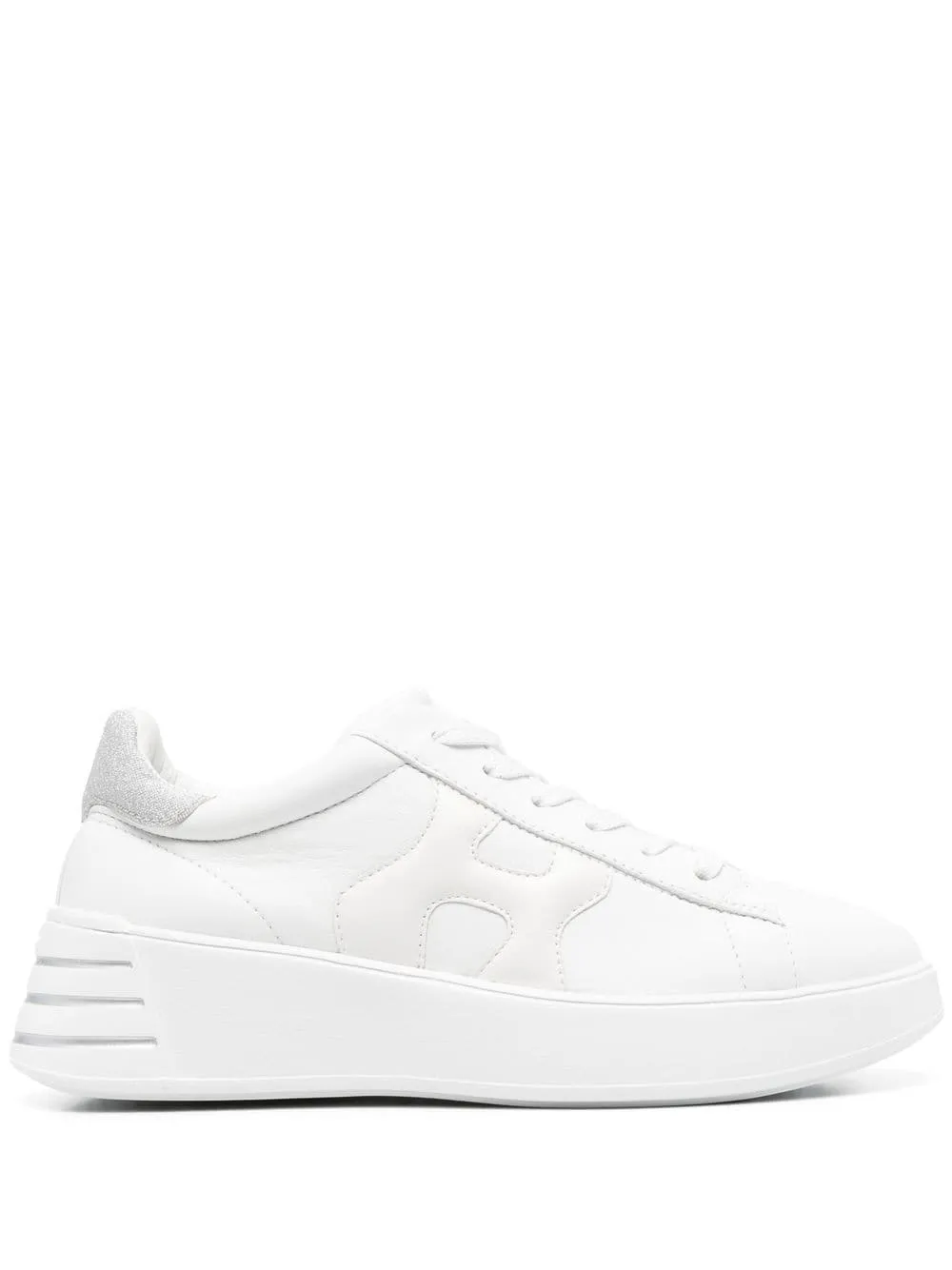 WHITE LEATHER SHOES WITH PLATFORM