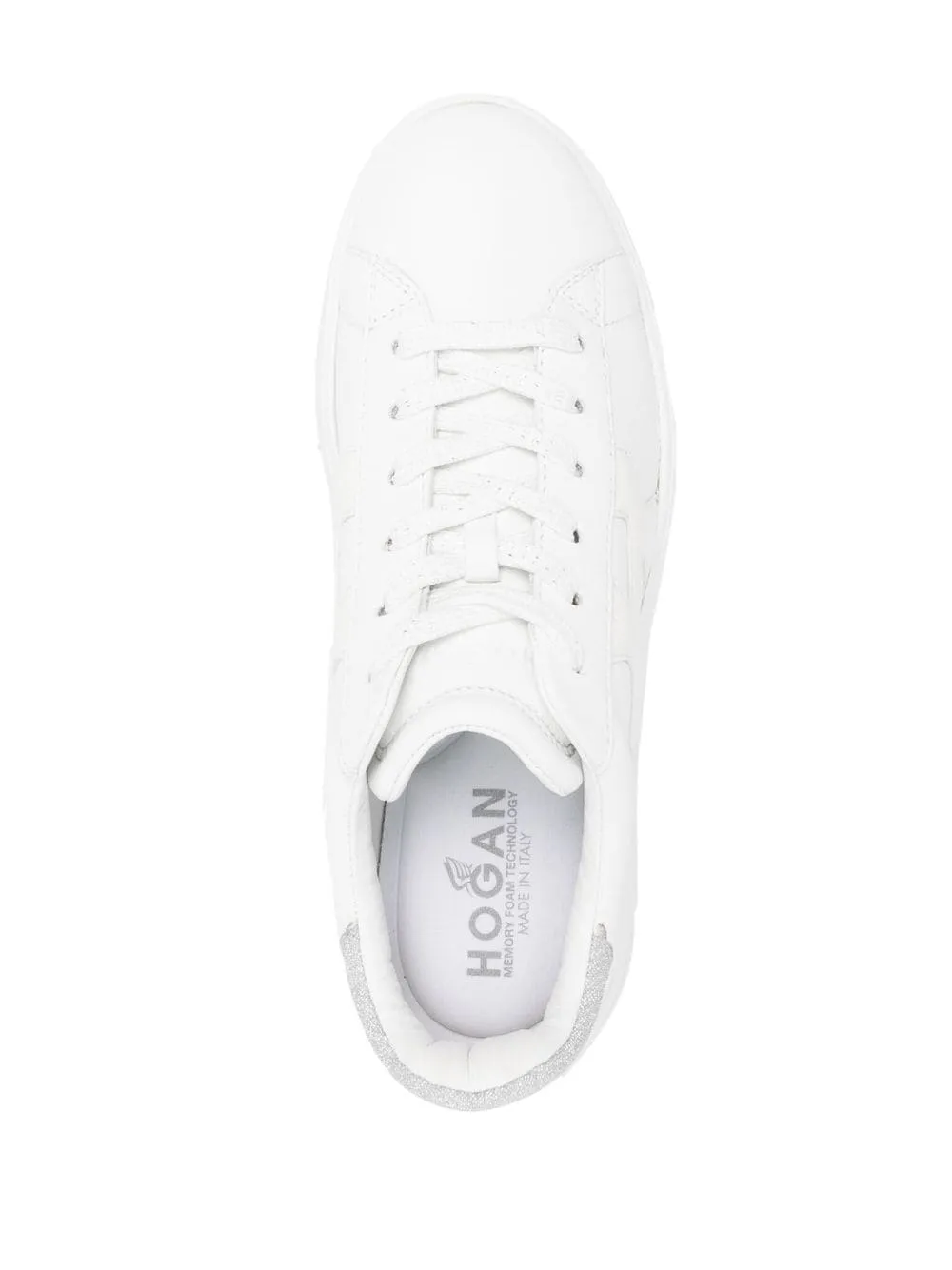 WHITE LEATHER SHOES WITH PLATFORM